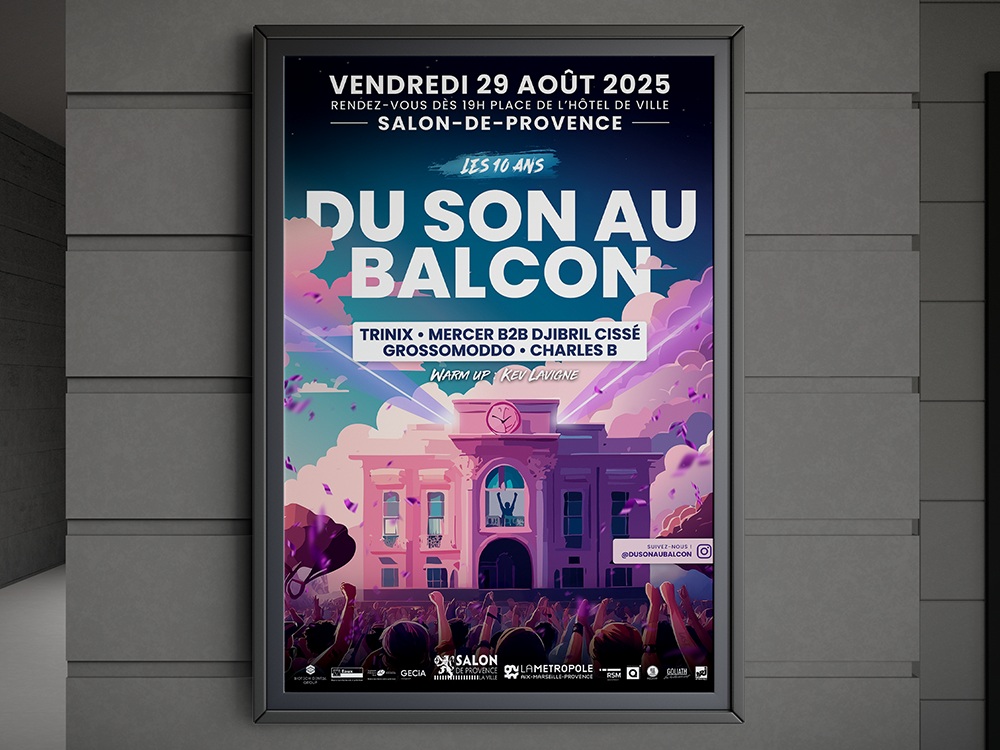 COMMUNICATION VISUELLE POUR DU SON AU BALCON